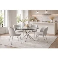 moebel-direkt-online Esstisch Durchmesser 110 cm. Hochwertiger Glastisch mit modernen Metallgestell, Durchmesser 110 cm