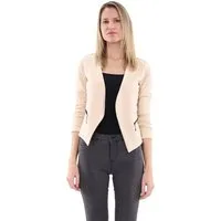 malito more than fashion Jackenblazer malito Damen Blazer ohne Kragen, Sakko im Basic Look, Kurzjacke mit Sweatblazer im Basic-Look