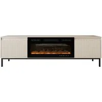 MIRJAN24 TV-Schrank Ozmi 2K EF mit Kamin (mit zwei Kleppen) Realistische LED-Flamme, push to open