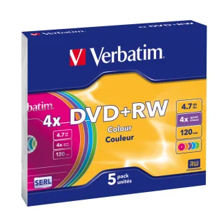 Verbatim 5 x DVD+RW | 43297 | - Slim Jewel Case 43297 - DVD+RW