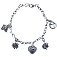 Trachtenland Bauchketten und Fußketten Set Dirndl Charivari Kette mit Herz