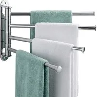 relaxdays Handtuchstange Wand-Handtuchhalter Edelstahl, 4 Stangen