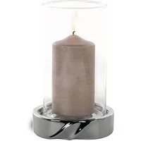 Fink Windlicht LE DECOR (1 St), Kerzenhalter mit Glaszylinder, aus Keramik, silberfarben
