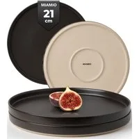 MiaMio Teller Sierra Teller 4er Set klein Basalt