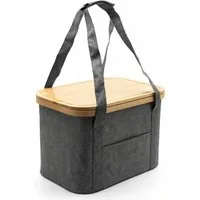 BigDean Picknickkorb 2-in-1 mit herausnehmbarer Kühltasche und Bambusdeckel (Set, 1 St., Picknickkorb), Faltbar, Vielseitig, Abwaschbar