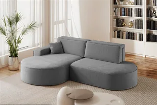 Ecksofa Schlafsofa Sofa VENEDIG Stoff Salvador Grafit Ottomane Links