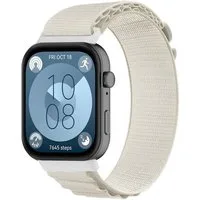 Wigento Smartwatch-Armband Elastische Sport Nylon für Huawei Watch Fit 5 4 / Fit 5 4 Pro / 3 Weiß, Ersatz Austausch Nylon Sport Armband