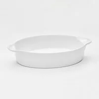 van Well Auflaufform Backform oval, 35 x 23 x 6,7 cm, Porzellan, (1-St), weiß glänzend, spülmaschinen- und mikrowellengeeignet