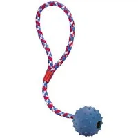 Nobby Outdoor-Spielzeug Vollgummi Ball mit Glocke und Seil