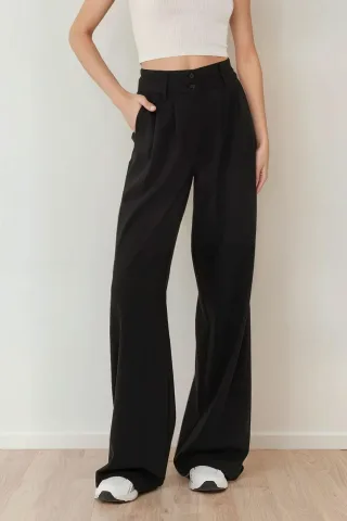 taillierte plissierte Palazzo-Hose