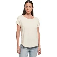 urbandreamz T-Shirt Damen Kurzarm Rundhals Long Slub Shirt hinten lang geschnitten