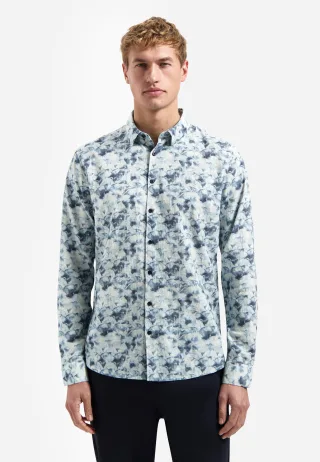 No Excess - Shirt Allover Printed Yarn Dyed Dobby blue - Gr. - XL