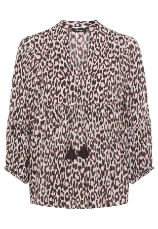 Olsen - Blouse Woven Long Sleeves dark brown - Gr. - 40