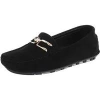 Ital-Design Elegante Mokassins mit Schnalle für Damen, ideal für Freizeit Slipper (91261084) Flach Mokassins in Schwarz