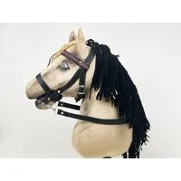 Pferdesport-Profi Hobby Horse Reithalfter Hophorse Trense mit Stirnriemen (Stoff) und Zügel