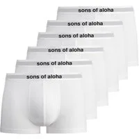 SONS OF ALOHA Boxer Boxershorts SONS OF ALOHA Boxershorts, Unterhose für Männer, weiß mit weißem Bund