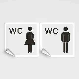Damen & Herren WC - Aufkleber