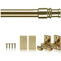 Bestlivings Caféhausstange aus Edelstahl für Bistro-, Scheiben- oder Küchengardinen, Ø 12 mm, 1-läufig, ausziehbar, ohne Bohren, geklebt, geklemmt, verschraubt, Metall, inkl. Trägerhaken, Selbstklebepads & Schrauben