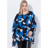Ulla Popken Tunika Tunika doppellagig Oversized Rundhals Langarm