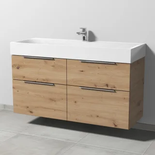 Sanipa 3way Waschtischunterbau zu Kaldewei Silenio Waschtisch mit 4 Auszügen, Eiche Natural-Touch UM45785
