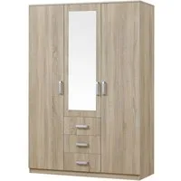 en.casa Kleiderschrank »Bodolz« 176x120x52 cm Sonoma-Eichenoptik