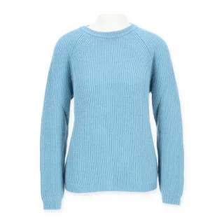 Halsüberkopf Accessoires - Pullover Rundhals feine Rippe bleu - Gr. - s