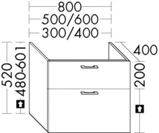 Burgbad Unterschrank System 30 Preisgruppe 4 Sana 480x500x400 Anthrazit Hochglanz, WYGZ050F3366 WYGZ050F3366