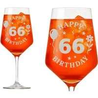 Valhalla Weinglas Gravur Happy Birthday 66. Geburtstag 350ml, 1-tlg., Glas, Atemberaubende Darstellung