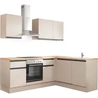 BASIC by Balculina Winkelküche Nizza B/H/T 220x211x60 cm, Breite 220 cm, wahlweise mit E-Geräten und Induktionskochfeld