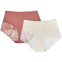 ESOTIQ Taillenslip Taillenslip Pinky im 2er Pack, leichter Shaping Effekt, hohe Leibhöhe (2er-Pack)