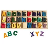 Koopman Lernspielzeug Holzbuchstaben Kinderspiel 130 Teile Buchstabenspiel Wörterspiel (Stück, 1-St., Packung), 130tlg, Alphabet, Holz, Lernspiel, Kinder