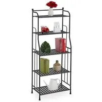 relaxdays Standregal mit 5 Ablagen, 1-tlg., schwarz