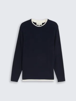 Denim Tom Tailor - Strickpullover im 2-in-1-Look sky captain blue - Gr. - XXL