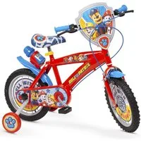 Toimsa Bikes Kinderfahrrad Paw Patrol Fahrrad – 12/14/16 Zoll mit Stützrädern Trinkflasche, 1 Gang, Kettenschutz, Schutzbleche, Stützräder, Trinkflasche