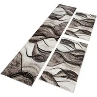 OTTO home Bettumrandung Tritom, Höhe 9 mm, (3-tlg), mit besonders weichem Flor, Kurzflor, modernes Wellen Muster