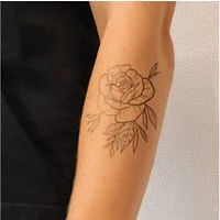 Inkster Schmuck-Tattoo Detaillierte Rose Tattoo, wasserfestes temporäres Tattoo, 2 Wochen Halt