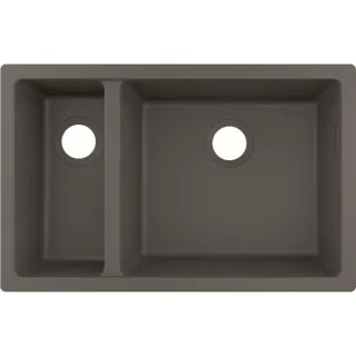 hansgrohe Unterbauspüle 43433290 710 x 450 mm, 1 Haupt- und Zusatzbecken, steingrau