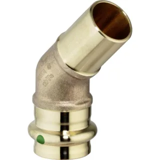 Viega Sanpress Bogen 134471 42 mm, 45°, Rotguss oder Siliziumbronze, SC-Contur, Einsteckende
