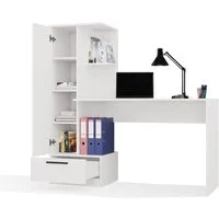 Raumhirsch Furniture Schreibtisch mit Schublade, Schreibtisch, Büroschreibtisch (Maße 143 x 140 x 50 cm, Regalaufsatz), Regalaufsatz, funktionale Aufteilung, zeitloses Design