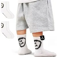 von Jungfeld Tennissocken Smiley Kids Sportsocken Bio-Baumwolle Unisex (2-Paar, 2er-Pack)