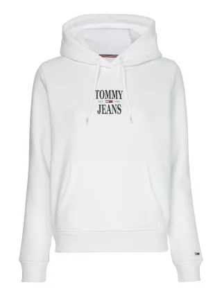Tommy Jeans - Essential Logo Hoodie weiß - Gr. - S