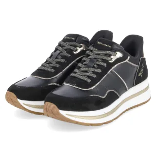 Tamaris Low Sneaker  Schwarz - Gr. 38 -  Textil