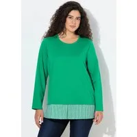 Ulla Popken Sweatshirt Sweater Blusensaum Rundhals Langarm