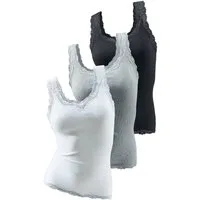 H.I.S Spitzentop aus Feinripp (3er-Pack) Sommertops aus luftiger Baumwoll-Qualität