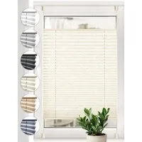 Sonello Plissee crush Klemmfix ohne Bohren, blickdicht, Klemmfix, verspannt, 30cm x 100cm Ecru Faltrollo, Easyfix, Blickdicht, Lichtschutz Sonnenschutzrollo verspannt, Jalousie Rollo für Fenster & Tür, einfache Montage, in verschiedenen Farben und Gr