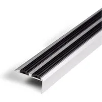 Floordirekt Treppenkantenprofil Power Gril Doppel-Gummi, 3 Farben & 3 Größen, Treppenprofil, Vorgebohrt