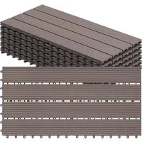 Woltu WPC-Fliesen, 6 St., Terrassendielen Holz-Optik 30x60cm mit klicksystem