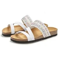 LASCANA Mule, Sandale, offener Schuh, Sommerschuh, Pantolette mit Komfortkorkfußbett aus Leder und elastischen Riemen