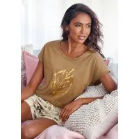 LASCANA Pyjamaoberteil mit Folienprint