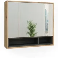Vicco Badezimmerspiegelschrank Beatrice, Eiche/Anthrazit, 80 x 72 cm (1-St)